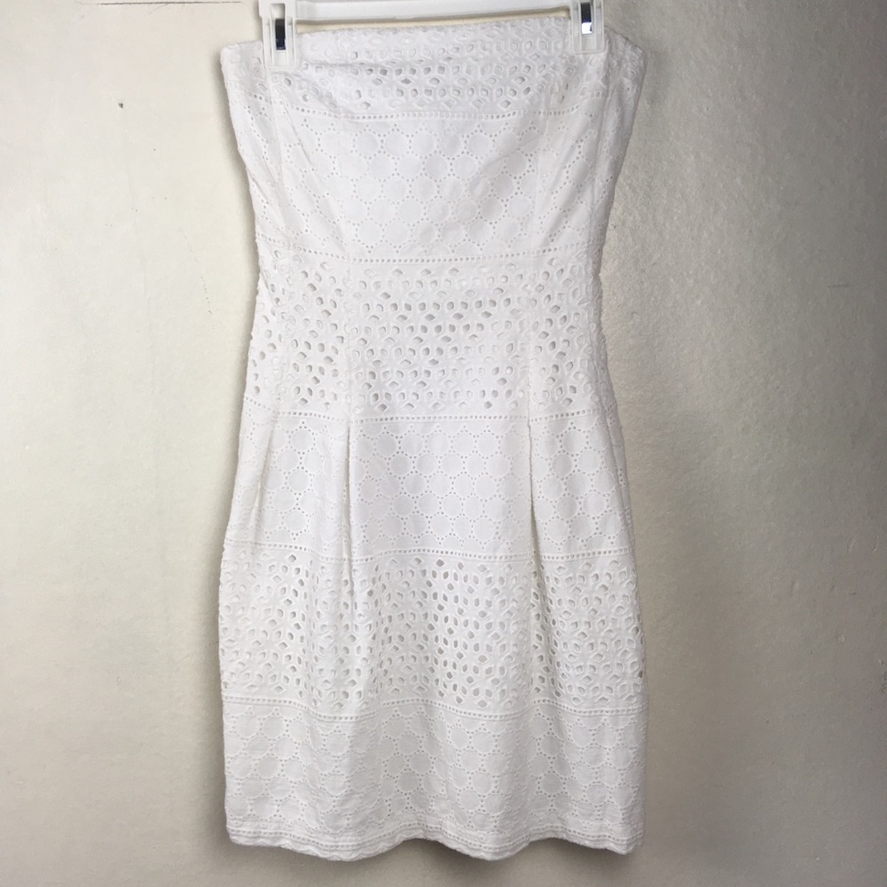 New York & Company Strapless Eyelet Dress